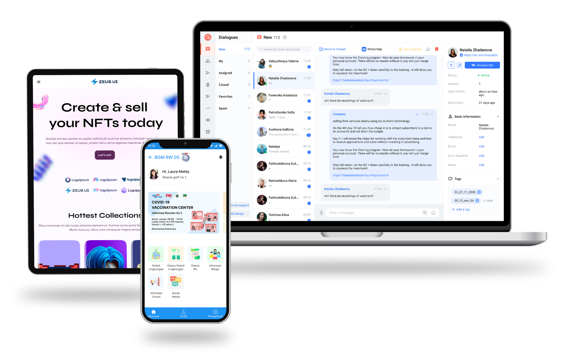 gambar device handphone dan table